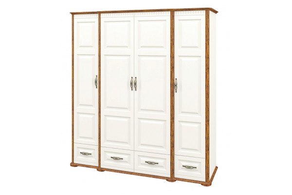 Шкаф для одежды МН-126-04 МС МАРСЕЛЬ (Крем/Дуб Кантри) Мебель-Неман