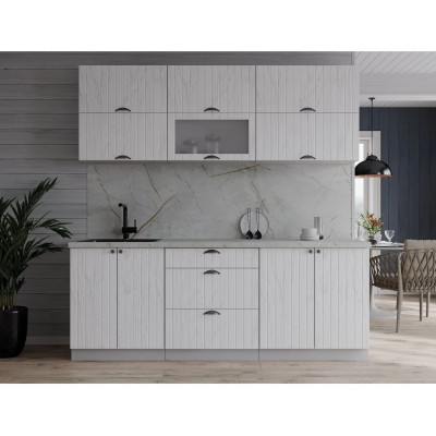 Готовая кухня Берес 1,9Б (Дуб Полярный/ Дуб Полярный) фабрика Интерлиния Готовая кухня Берес 1,9Б (Дуб Полярный/ Дуб Полярный) фабрика Интерлиния