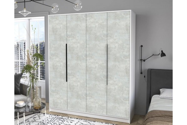 Шкаф комбинированный Концепт КТ-Ш4  (Белый/Бетон лайт) фабрика Интерлиния