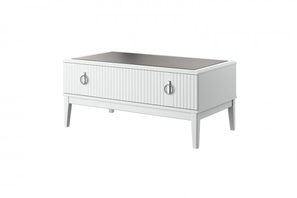 Стол журнальный Фарго (Белый снег/Лак Белый) фабрика Браво Мебель