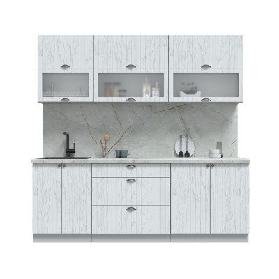 Готовая кухня Берес 2,2Б (Дуб Полярный/ Дуб Полярный) фабрика Интерлиния Готовая кухня Берес 2,2Б (Дуб Полярный/ Дуб Полярный) фабрика Интерлиния