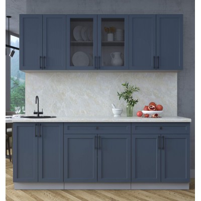 Готовая кухня Тренд Soft-touch 2,1А (Индиго/Индиго) фабрика Интерлиния Готовая кухня Тренд Soft-touch 2,1А (Индиго/Индиго) фабрика Интерлиния