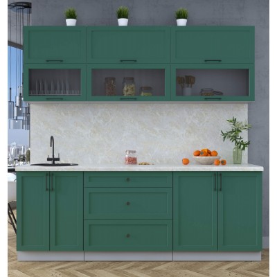 Готовая кухня Тренд Soft-touch 2,2Б (Изумруд/Изумруд) фабрика Интерлиния Готовая кухня Тренд Soft-touch 2,2Б (Изумруд/Изумруд) фабрика Интерлиния