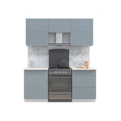 Готовая кухня Матте Soft-touch 1,8Б (Океан/ Океан) фабрика Интерлиния Готовая кухня Матте Soft-touch 1,8Б (Океан/ Океан) фабрика Интерлиния