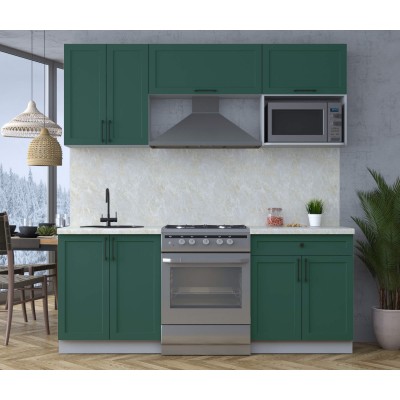 Готовая кухня Тренд Soft-touch 2,0В (Изумруд/Изумруд) фабрика Интерлиния Готовая кухня Тренд Soft-touch 2,0В (Изумруд/Изумруд) фабрика Интерлиния