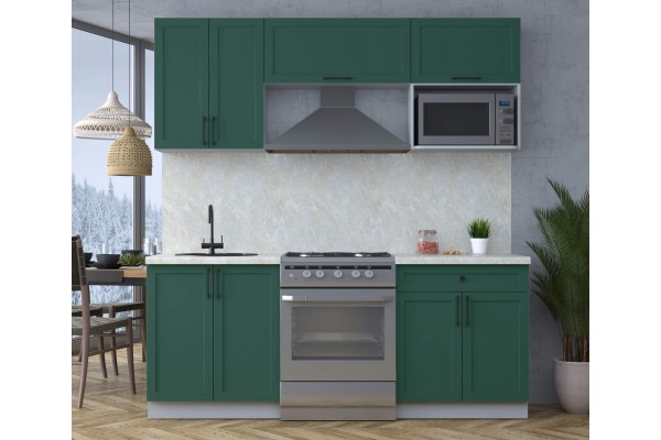 Готовая кухня Тренд Soft-touch 2,0В (Изумруд/ Изумруд) фабрика Интерлиния