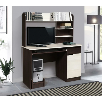 Письменный стол Мебель-Класс ЛИДЕР (Венге - Ясень шимо светлый) Письменный стол Мебель-Класс ЛИДЕР (Венге - Ясень шимо светлый)