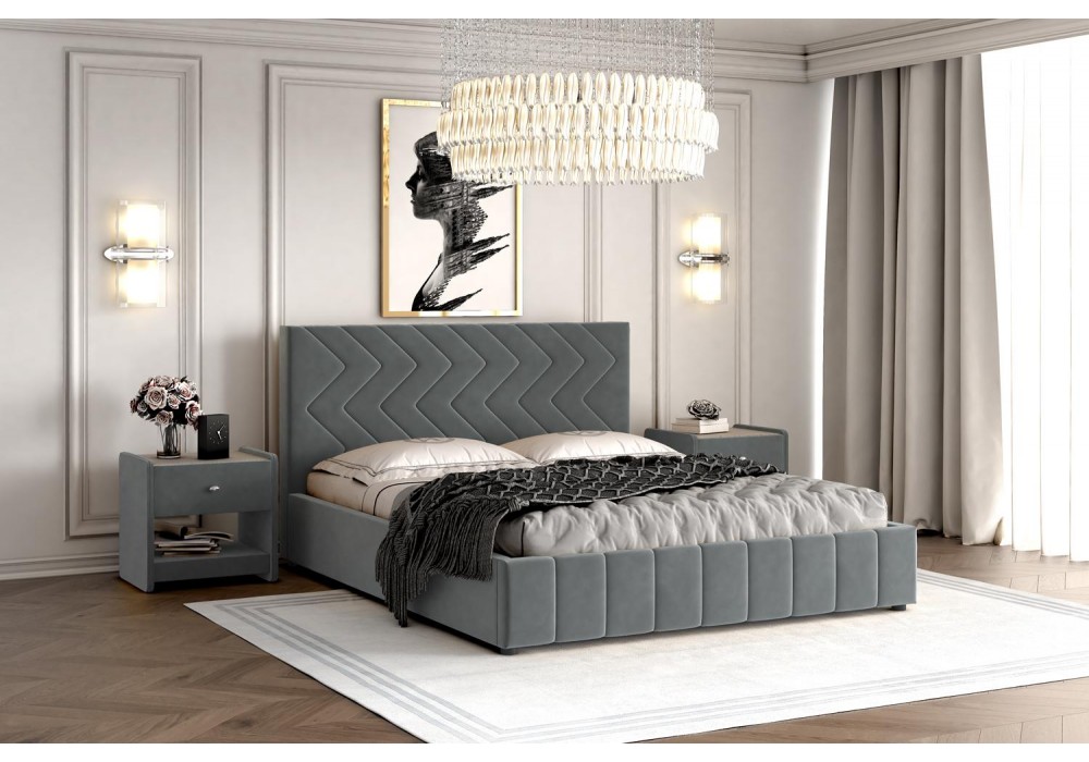  Кровать  Нельсон Зиг Заг с подъёмным механизмом 160х200 (вариант 2) фабрика Браво Мебель