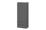 Шкаф NN Мебель (МС Денвер) Графит серый, двухстворчатый с 2 ящ.