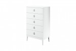 Комод  Фарго 5 ящ. (Белый снег/Лак Белый) фабрика Браво Мебель