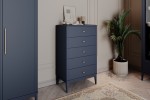 Комод 5 ящиков Джали, (Ночное Небо/Темный Лазурный) фабрика Браво Мебель