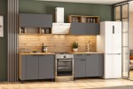 Кухонный гарнитур NN Мебель "Монако K" (2м) (Серия 2) (Дуб Золотой/Графит/Дуб Вотан)
