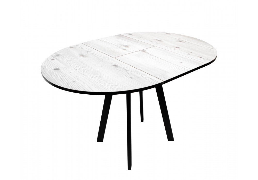 Стол ВВР Элип-2 Бискайская сосна/черный профиль, пластик в Минске Стол ВВР Элип-2 Бискайская сосна/черный профиль, пластик