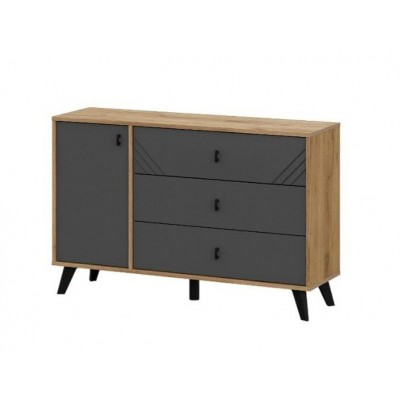 Комод NN Мебель (МС Байкал К) Дуб Золотой/Графит, 3 ящика (со створкой) (SAFE) Комод NN Мебель (МС Байкал К) Дуб Золотой/Графит, 3 ящика (со створкой) (SAFE)