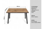 Обеденный стол Милан 01 1100 х700 МДФ+пластик кромка эмаль (дуб вотан)