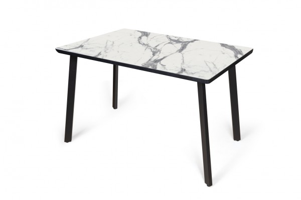 Обеденный стол Милан 01 1100х700 МДФ+HPL пластик кромка эмаль (мрамор белый)