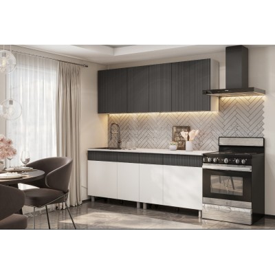 Кухонный гарнитур NN Мебель "София" 2 м (Белый/Бланж/Графит матовый/Антарес) Кухонный гарнитур NN Мебель "София" 2 м (Белый/Бланж/Графит матовый/Антарес)