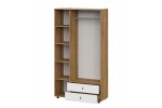 Шкаф NN Мебель (МС Байкал К) Дуб Золотой/Белый матовый, трехстворчатый (с ящиками) (SAFE)