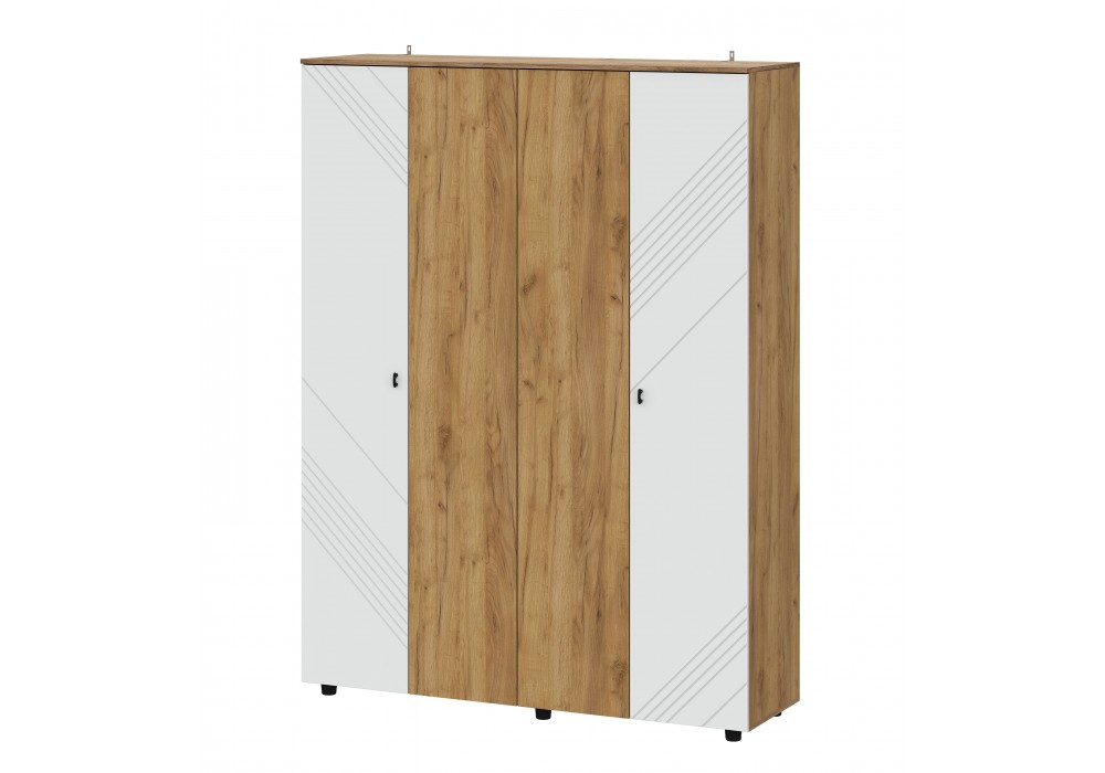 Шкаф NN Мебель (МС Байкал К) Дуб Золотой/Белый матовый, четырехстворчатый (SAFE) в Минске Шкаф NN Мебель (МС Байкал К) Дуб Золотой/Белый матовый, четырехстворчатый (SAFE)