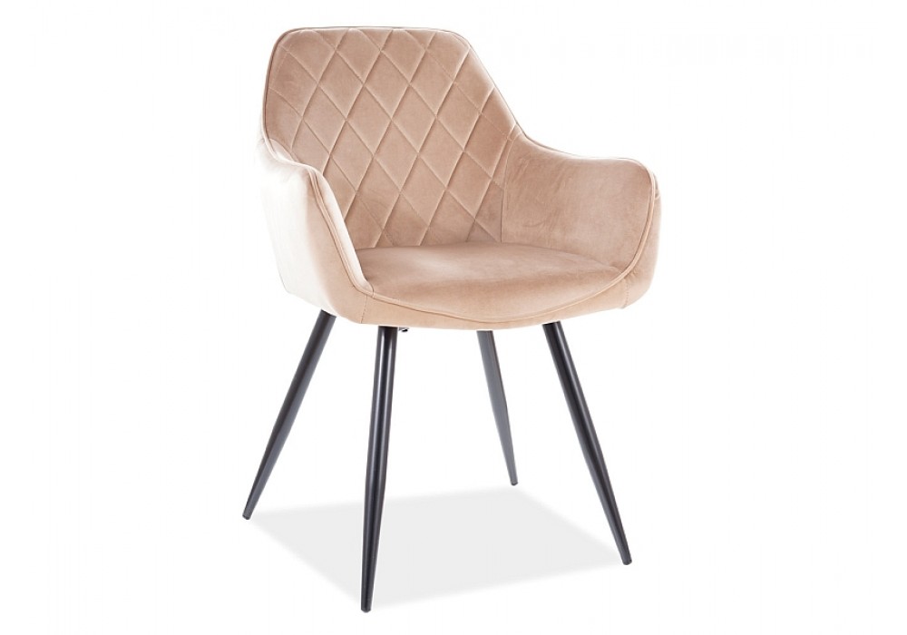 Стул SIGNAL LINEA VELVET BLUVEL 28 бежевый/черный в Минске Стул SIGNAL LINEA VELVET BLUVEL 28 бежевый/черный