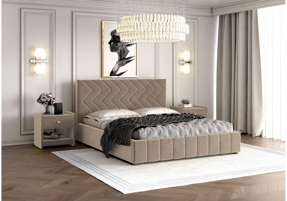 Кровать Браво Мебель Нельсон Зиг Заг с металлокаркасом 160х200  (вариант 3) в Минске Кровать Браво Мебель Нельсон Зиг Заг с металлокаркасом 160х200  (вариант 3)