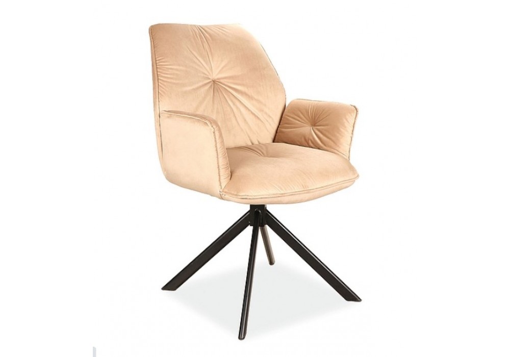 Стул SIGNAL BOOGIE II VELVET Bluvel 28 бежевый/черный мат в Минске Стул SIGNAL BOOGIE II VELVET Bluvel 28 бежевый/черный мат