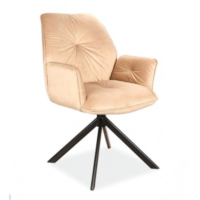 Стул SIGNAL BOOGIE II VELVET Bluvel 28 бежевый/черный мат Стул SIGNAL BOOGIE II VELVET Bluvel 28 бежевый/черный мат