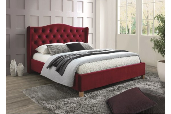 Кровать SIGNAL ASPEN VELVET бордовая, 160/200