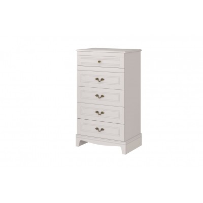 Комод  Лорето  5 ящиков (Персидский жемчуг/ Лак льняной ) фабрика Браво Мебель