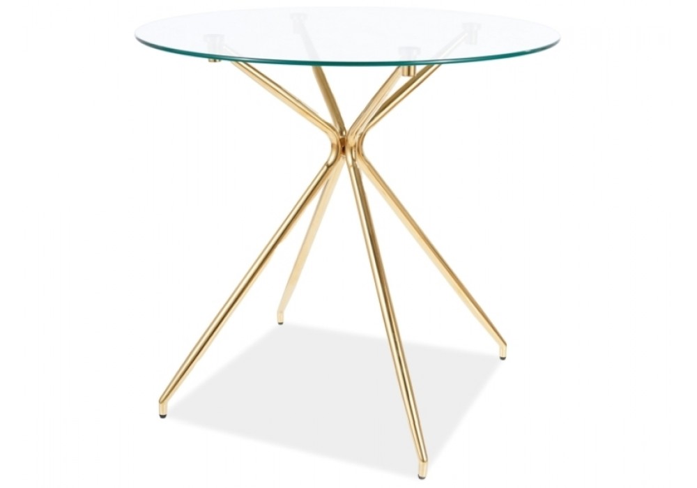 Стол обеденный SIGNAL AZALIA прозрачный/золотой в Минске Стол обеденный SIGNAL AZALIA прозрачный/золотой