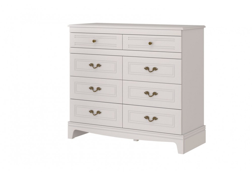 Комод  Лорето  8 ящиков (Персидский жемчуг/ Лак льняной ) фабрика Браво Мебель в Минске Комод  Лорето  8 ящиков (Персидский жемчуг/ Лак льняной ) фабрика Браво Мебель