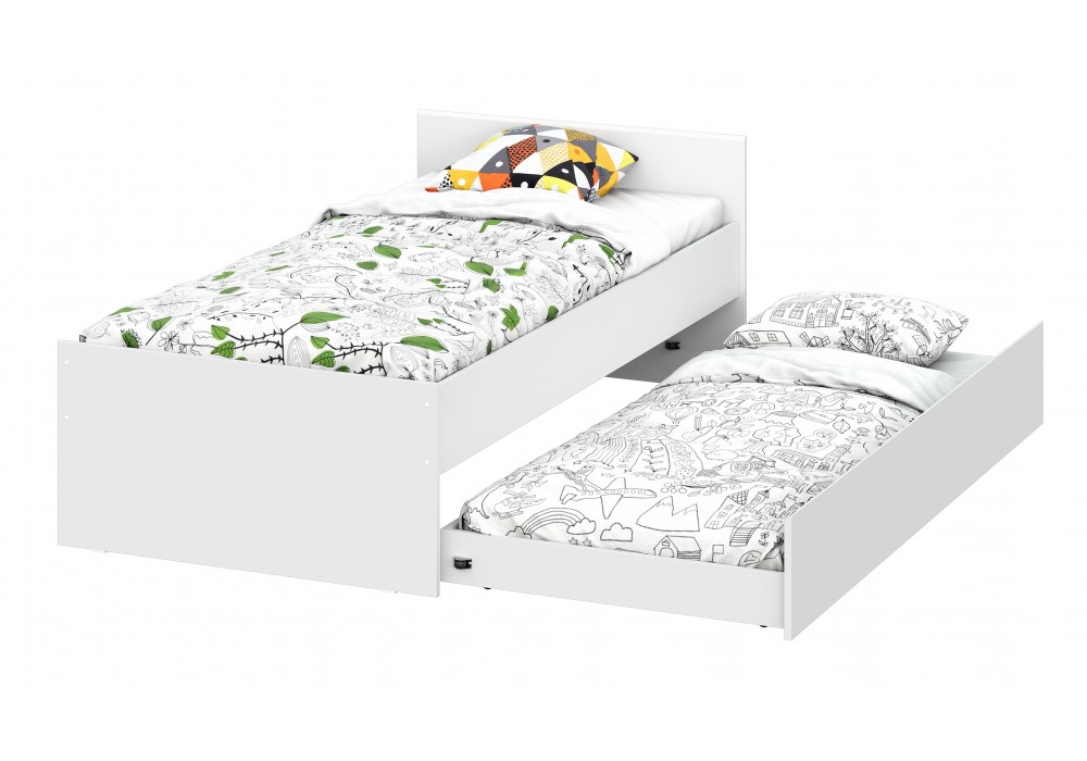 Кровать NN Мебель (МС Токио) Белый текстурный 90/200 в Минске Кровать NN Мебель (МС Токио) Белый текстурный 90/200