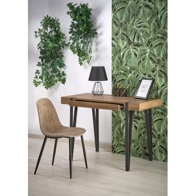 Стол компьютерный HALMAR B39 орех медовый/черный