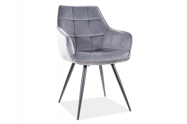 Стул SIGNAL LILIA VELVET BLUVEL 14 серый/черный
