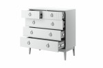 Комод  Фарго 5 ящ.(890) Белый снег/Лак Белый фабрика Браво Мебель