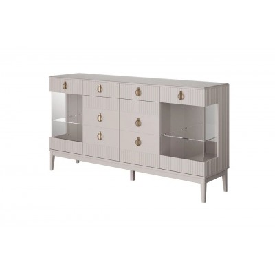 Тумба -бар Фарго 4 дв., 2 ящ. (Персидский жемчуг/Лак Льняной) фабрика Браво Мебель