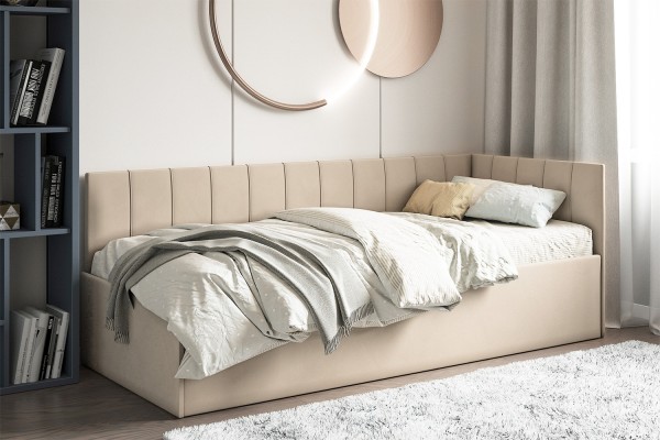 Кровать Мика с ПМ 90х200 универсальная Newtone Light BEIGE