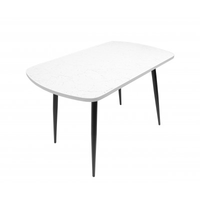 Стол ВВР Пластиковый Мрамор марквина белый/черный конус 110/70