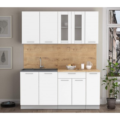 Кухонный гарнитур Мила 1,7 м (Белый Платинум/Белый Платинум) фабрика Интерлиния Кухонный гарнитур Мила 1,7 м (Белый Платинум/Белый Платинум) фабрика Интерлиния