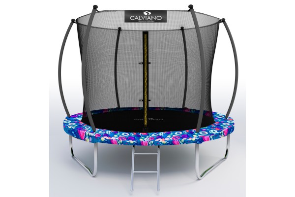 Батут пружинный с защитной сеткой Calviano 252 см - 8ft INSIDE master smile