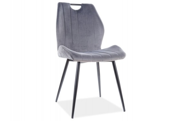 Стул SIGNAL ARCO VELVET BLUVEL 14 серый/черный