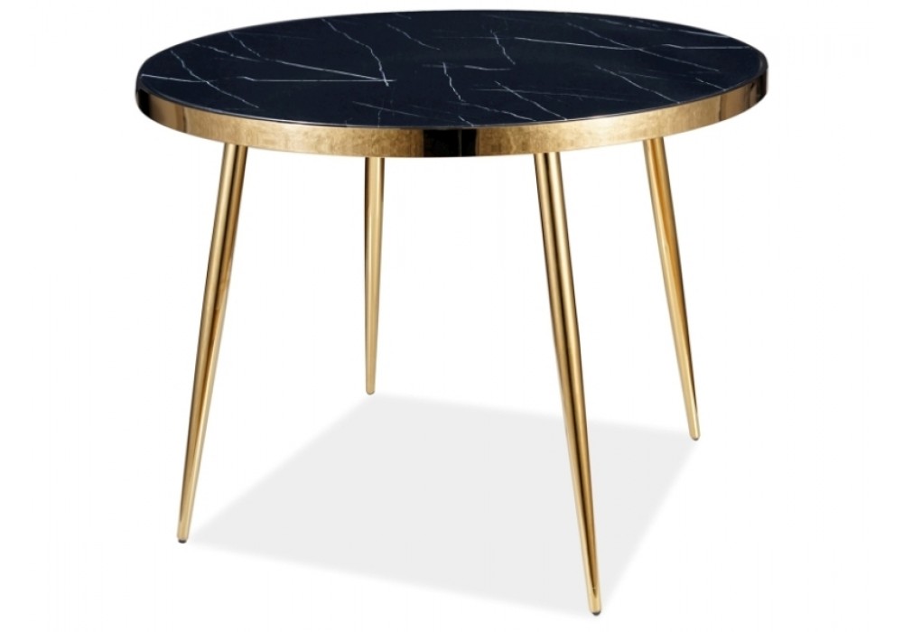 Стол обеденный Signal CALVIN (черный мраморный эффект/золотой) в Минске Стол обеденный Signal CALVIN (черный мраморный эффект/золотой)