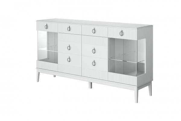 Тумба -бар Фарго 4 дв., 2 ящ. (Белый снег/Лак Белый) фабрика Браво Мебель