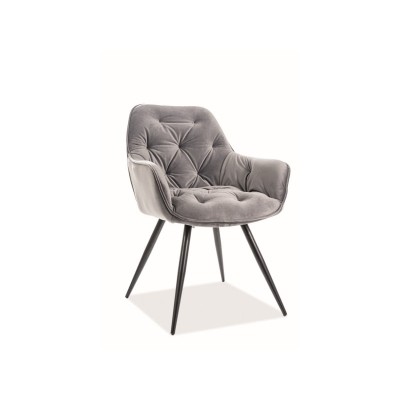 Стул SIGNAL CHERRY VELVET Bluvel 14 серый/черный мат Стул SIGNAL CHERRY VELVET Bluvel 14 серый/черный мат