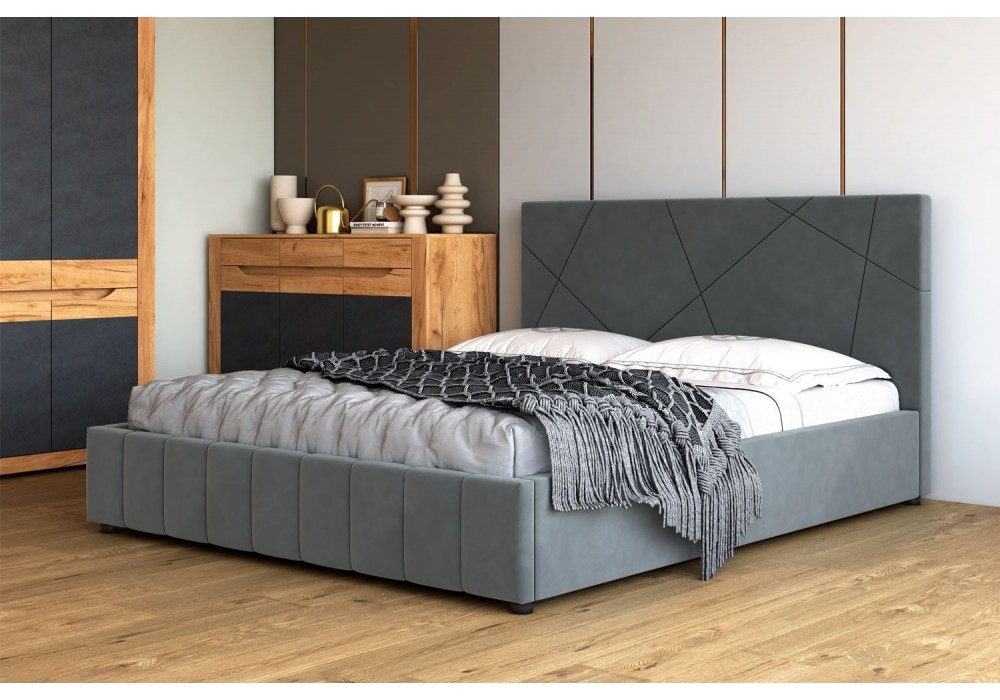  Кровать Браво Мебель Нельсон Абстракция с металлокаркасом 140х200  (вариант 2) 