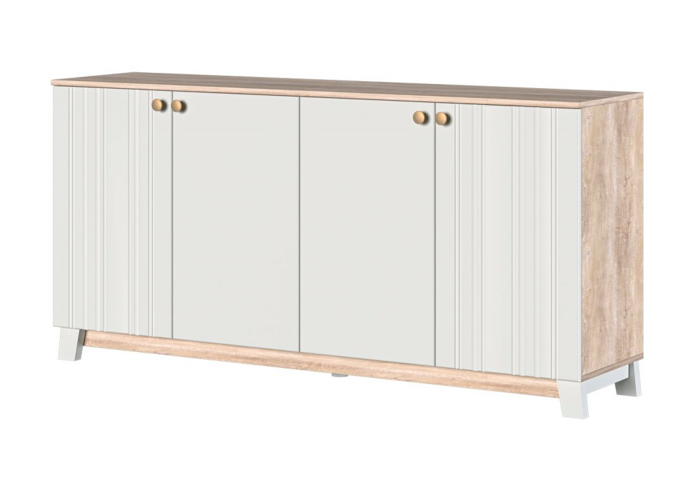 Тумба 4 двери  Ланзетти  (Дуб Торонто/Жемчуг) фабрика Браво Мебель в Минске Тумба 4 двери  Ланзетти  (Дуб Торонто/Жемчуг) фабрика Браво Мебель