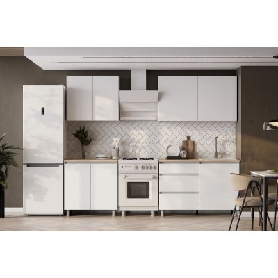 Кухонный гарнитур NN Мебель Денвер (2,0 м) Серия 2 SAFE (Белый/Дуб Сонома)