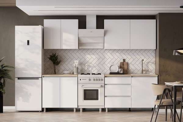 Кухонный гарнитур NN Мебель Денвер (2,0 м) Серия 2 SAFE (Белый/Дуб Сонома)