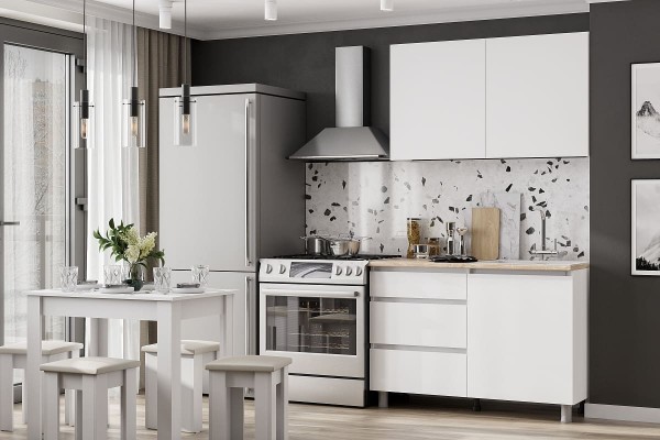 Кухонный гарнитур NN Мебель Денвер (1,2 м) Серия 2 SAFE (Белый/Дуб Сонома)