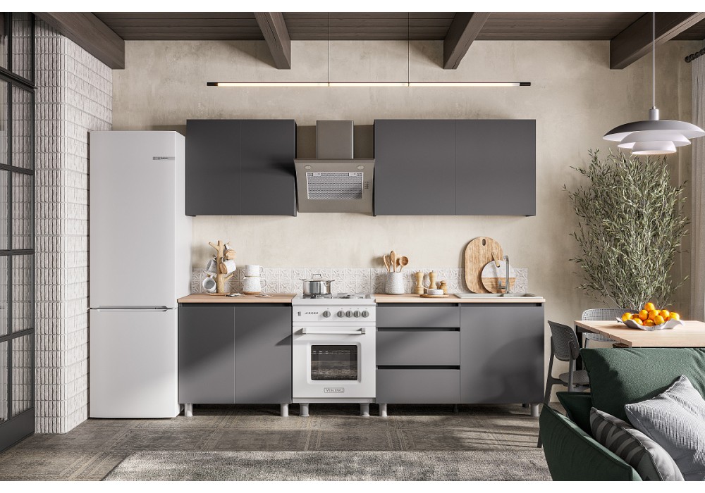 Кухонный гарнитур NN Мебель Денвер (2000) (Графит серый/Дуб Сонома) в Минске Кухонный гарнитур NN Мебель Денвер (2000) (Графит серый/Дуб Сонома)